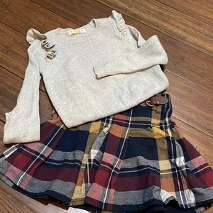 Hope and Henry Skirt and Sweater EUC Size 6 Navy and Grey